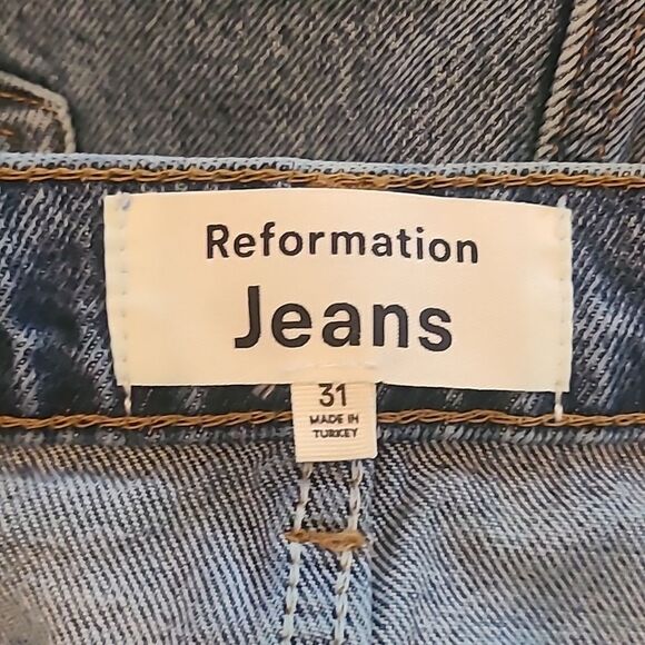 Reformation Nila Long Denim Skirt Medium Wash Size 12 - Picture 11 of 16